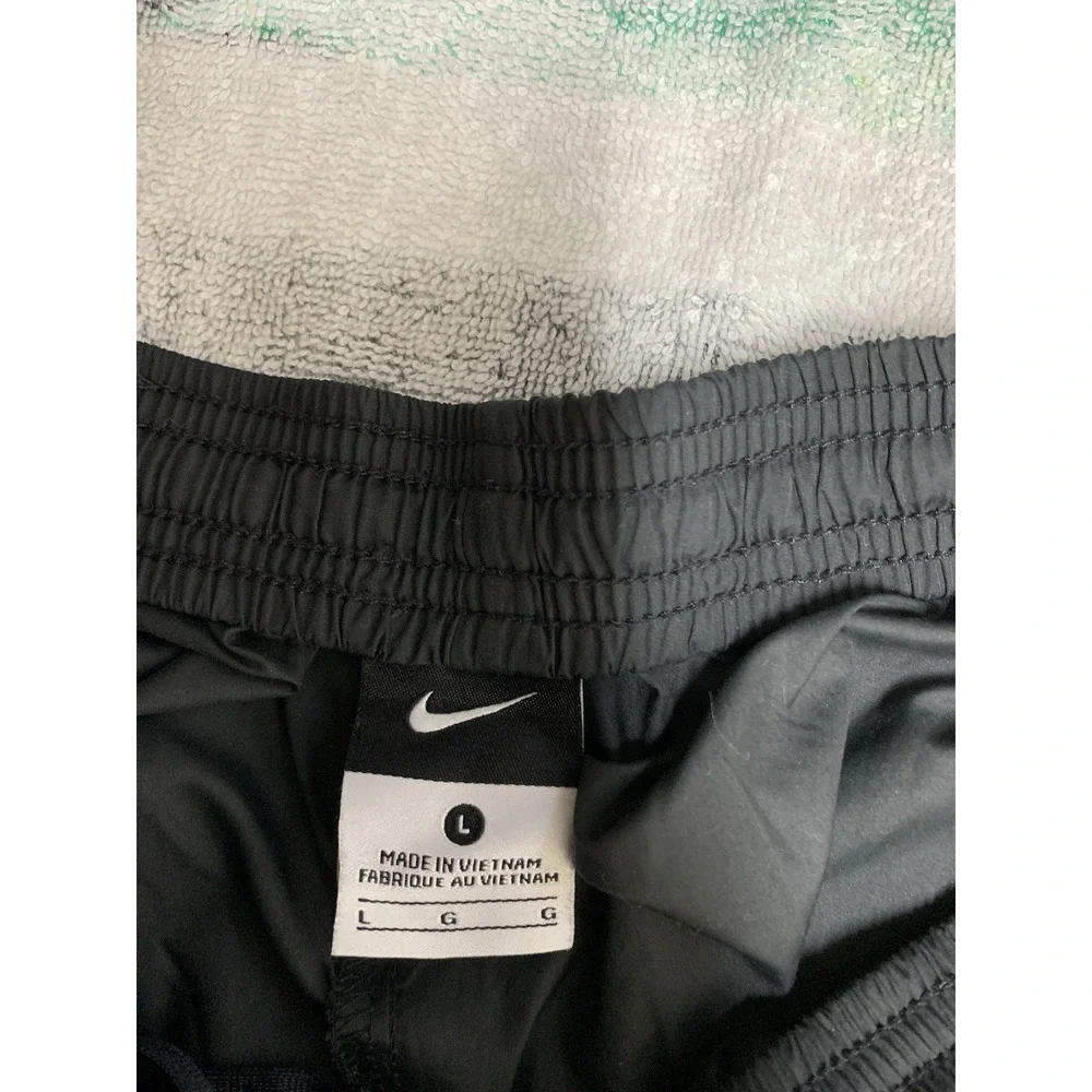 Nike Track Water Windbreaker Pants Men Sz L Black Running Activewear Zip‎ Ankle